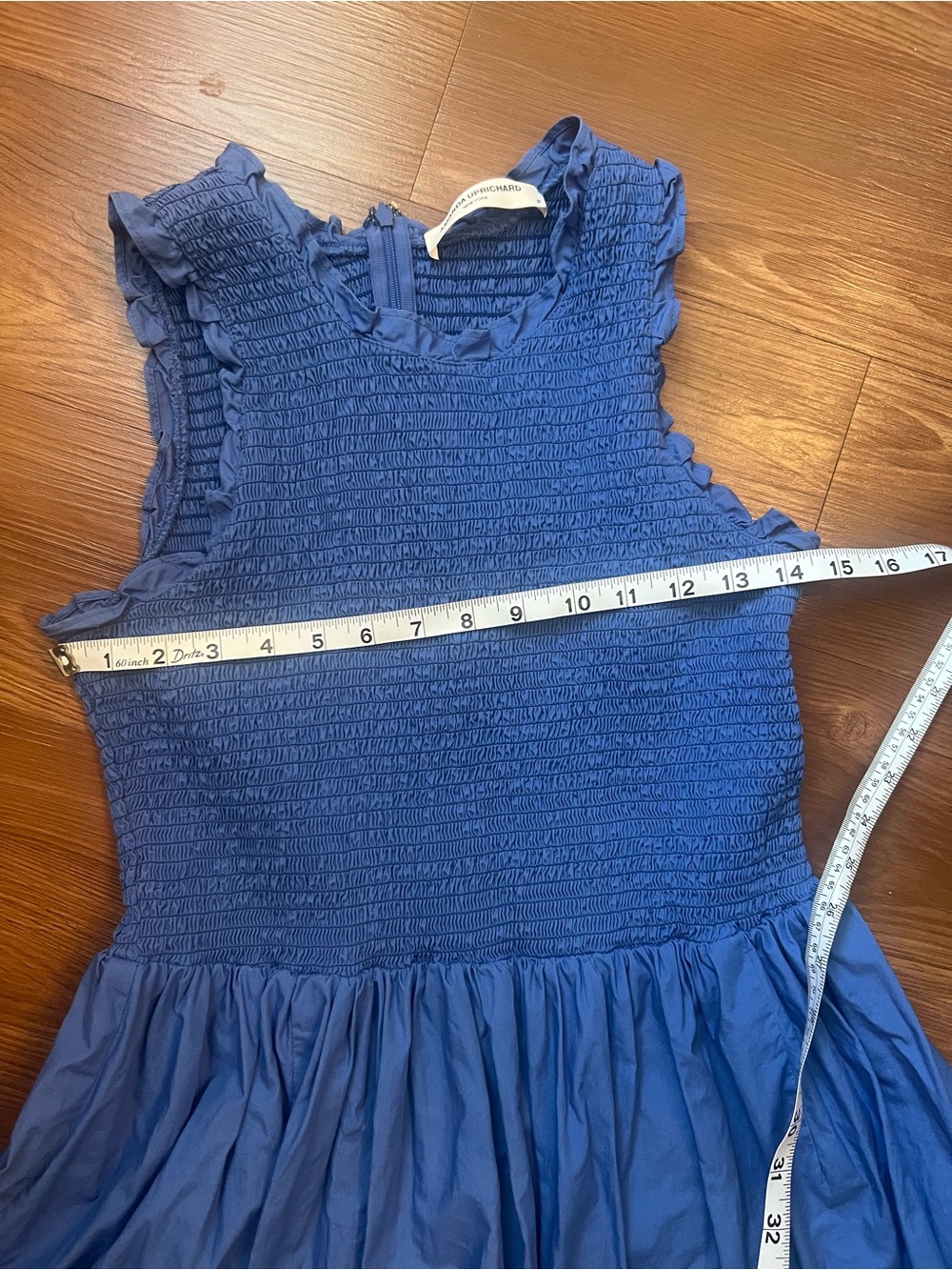 Amanda Uprichard Blue Smocked Ruffle Sundress - Picture 2 of 6